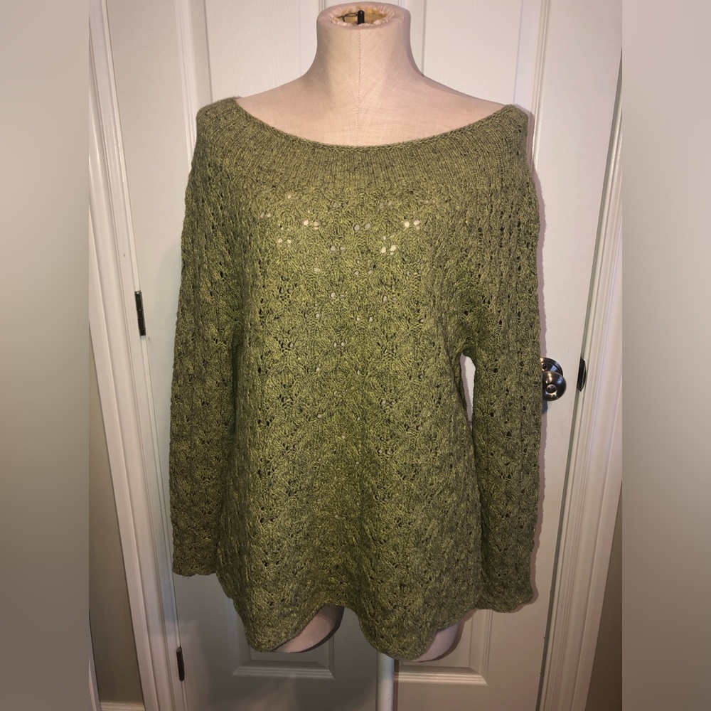 Hand made Olive Green Women's Sweater